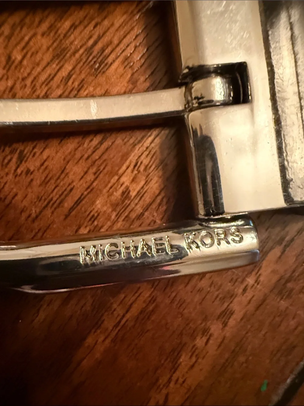 Michael Kors Brown‎ Monogram Logo Belt with Silver Buckle